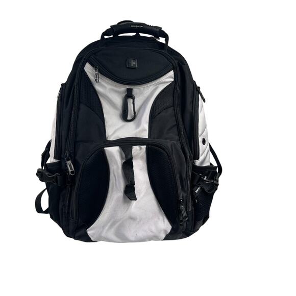 SwissGear 1900 Scansmart 17-Inch Laptop Backpack Black White Airflow Bag DEFECT - Picture 1 of 12